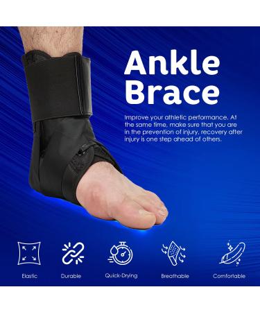 Kennerly Ankle Brace for Men & Women | Support for Sprains Achilles Tendonitis & Injury Recovery | Lace-Up Design for Sports & Gym (Small - Buy Online on GoSupps.com