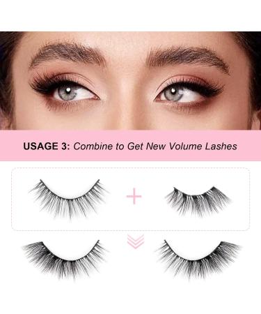 Glowingwin Half Lashes: Cat Eye False Eyelashes, Natural Look, 10 Pairs Corner Lashes, Handmade Reusable Mink Fluffy Lashes - Clear Band Half Lashes-09 - Buy Online on GoSupps.com