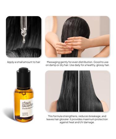 COBA S DAUGHTER Hair Serum for Dry Damaged Frizzy Hair | Nourishing UV & Heat Protection | Argan Jojoba & Inca Inchi Oils | Lavender Infused Shine - 1.69 oz - Buy Online on GoSupps.com