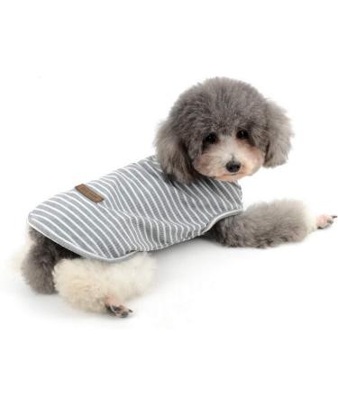 Zweitea Striped Dog Shirt for Small Dogs & Cats - Soft Cotton Summer Tank Top - Gray - Size M - Buy Online on GoSupps.com