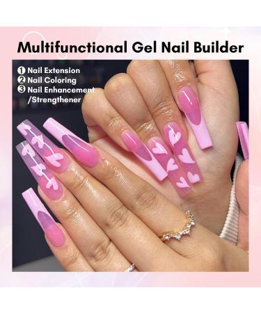 Makartt Poly Nail Gel 50ML - Builder Gel Nail Extension in White, Pink, Nude, Clear, Rosy - for Technician Starter DIY Salon Design - Azalea - Buy Online on GoSupps.com
