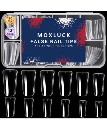 Full Cover Duck Nail Tips - 120Pcs Clear Curved False Acrylic Nails | Short French Fake Nails for DIY Nail Art - 12 Sizes Assorted - Buy Online on GoSupps.com