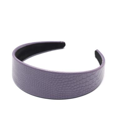 QinGoo Wide Leather PU Headband Purple Hairband Women Headbands Hairband Ladies Headdress Hair Accessories 1pc(Purple)