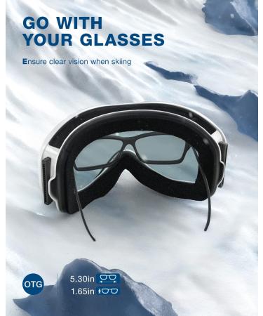 ZIONOR Lagopus Ski Goggles - White Frame Silver Lens - for Men Women Adult Youth - Buy Online on GoSupps.com