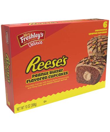 Mrs. Freshley's Deluxe Reese's Peanut Butter Flavored Cupcakes, 13oz Package
