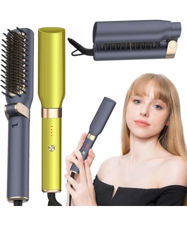 Sanyi Upgraded Portable Hot Air Comb - Heated Hair Straightening Brush for All Hair Types | One-Touch Folding Design in Avocado Green - Buy Online on GoSupps.com