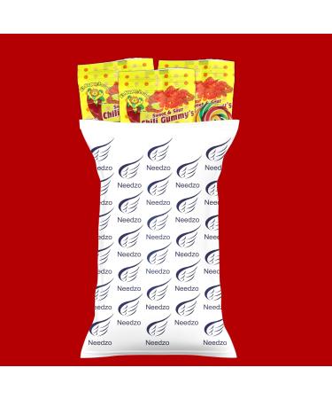 Spicy Gummy Worms - Hot & Sour Chewy Candies with Chili Powder | 2.5 oz Pack of 3 + Lollipop Swirl Sticker - Buy Online on GoSupps.com