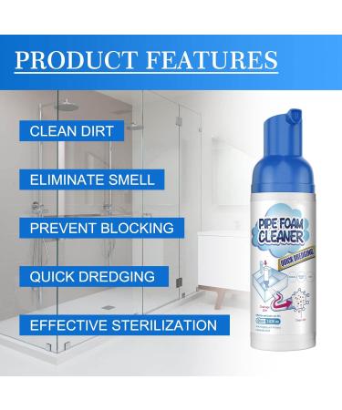 Herios Drain Foam Cleaner - Pipe Dredge Deodorant Foam Cleaner Powerful Sink and Drain Cleaner Liquid Hair Drain Clog Remover & Cleaner Clog Remover for Kitchen Drain/Sinks/Tubs (2Pcs) - Buy Online on GoSupps.com