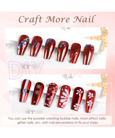 Buy Laza Chrome Nail Powder - Holographic Metallic Dust for DIY Gel Polish & Nail Art | Reflective Glitter Decorations - Red - Buy Online on GoSupps.com