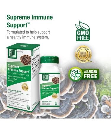 Bell Supreme Immune Support Mushroom Supplement Unique Blend with Turkey Tails Mushroom -A Natural Supplement for Immune Support Unique Blend | 90 Capsules Supreme Immune Support (Pack of 1) - Buy Online on GoSupps.com
