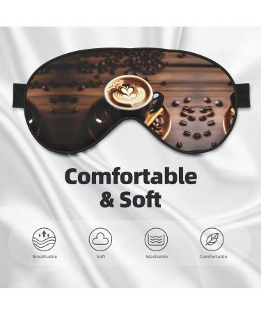 SSIMOO Heart Coffee Print Eye Mask - Double-Sided Soft Light Blocking - Enhance Sleep Quality - Buy Online on GoSupps.com