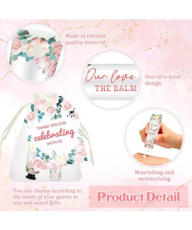 25 Set Wedding Lip Balms & Hand Cream Gift Set - Perfect Bridesmaid Gift for Bridal Shower with Thank You Cards & Bags - Floral Moisturizing Collection - Buy Online on GoSupps.com