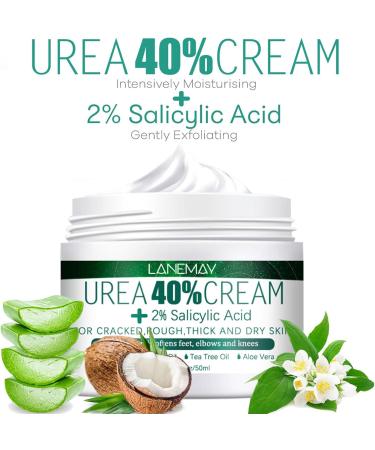 Urea 40% Foot Cream - Urea Cream for Feet - Foot Cream for Cracked Heels and Dry Skin - Cracked Heel Repair Cream with Hyaluronic Acid and Aloe Vera - Foot Cream for Very Dry Feet - Buy Online on GoSupps.com