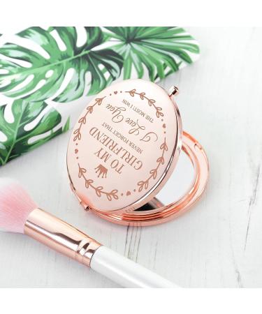WHING to My Girlfriend Personalized Compact Makeup Mirror | Romantic Gifts for Her - Buy Online on GoSupps.com