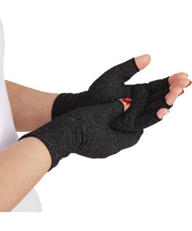 Disuppo Arthritis Gloves for Pain Relief - Fingerless Gaming Gloves for Men & Women - Black Large - Buy Online on GoSupps.com