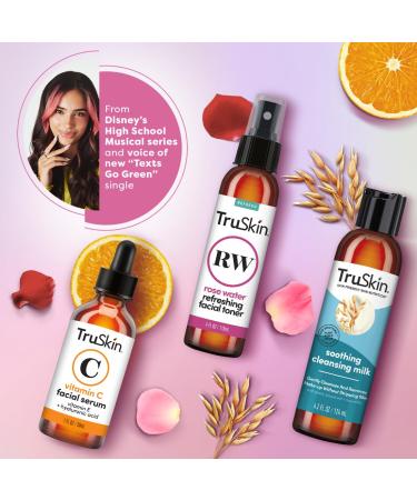 TruSkin x Kylie Skincare Gift Set - Vitamin C Serum Cleansing Milk & Rose Water Spray - Exclusive Kylie Cantrall Kit for Glowing Skin - Buy Online on GoSupps.com