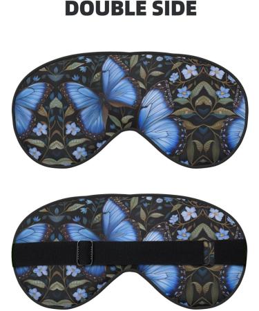 SSIMOO Blue Butterflies Sleep Mask - Adjustable Breathable & Fashionable Eye Mask for Comfortable Sleep - International Shipping Available - Buy Online on GoSupps.com