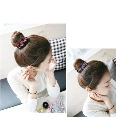 Hairpin Rhinestone Gemstone Sparkling Plastic Banana Hairpin Hair Bun Shape Accessories Ponytail Holder Women's Hairpin Claws (3 pieces of color purple champagne) - Buy Online on GoSupps.com