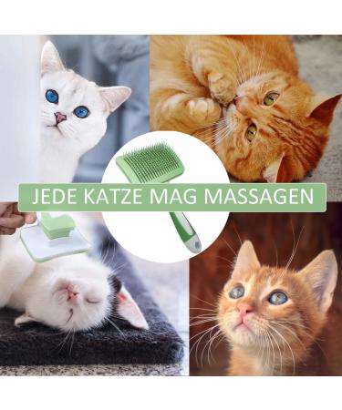 Self-Cleaning Cat Brush & Pet Brush - Gentle Undercoat Removal for All Fur Types (Green) - Buy Online on GoSupps.com