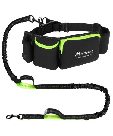 Manificent Hands Free Dog Leash for Medium Large Dogs Wide Padded Waist Leash Bungee Leash Dog Running Leash for Dog with Reflective Stitching for Walks Jogging Running Hiking and Dog Training Black for 1 Dog - Buy Online on GoSupps.com