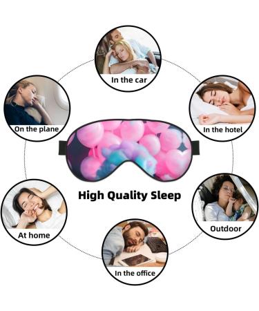 Red Cotton Candy Print Soft Eye Mask - Sleep Eye Mask for Men & Women | Comfortable Travel Sleep Aid - Buy Online on GoSupps.com