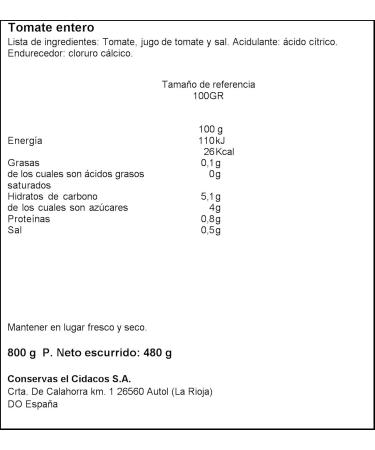  Cidacos Cidacos whole tomatoes 800g - Pack of 4  - Buy Online on GoSupps.com