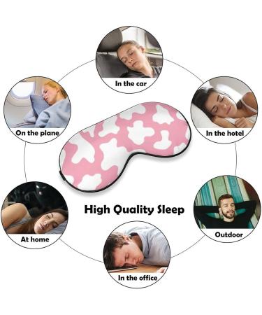 Buy Pink Cow Print Sleep Mask for Women | Adjustable Eye Shades with Elastic Strap - Perfect for Travel & Relaxation - Buy Online on GoSupps.com