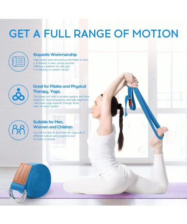 Voidbiov Cintura Yoga 1.85-2.5m | Cotone Naturale per Postura e Stretching - Blauer See 250cm - Buy Online on GoSupps.com