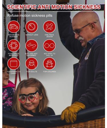 Anti Motion Sickness Glasses - Relief for Carsickness, Seasickness, Airsickness - Red Liquid Glasses for Adults & Kids - Ideal for Travel, Sports, and Gaming - Buy Online on GoSupps.com