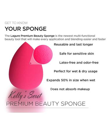 Kelly's Secret Cosmetics Beauty Sponge Blender - Latex Free Non-Allergenic Makeup Sponges for Foundation Blush Concealer & More (3 Pack) - International Shipping - Buy Online on GoSupps.com
