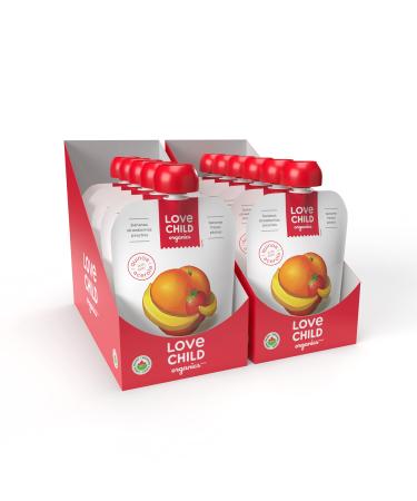 Love Child Organics Superblends Bananas Strawberries + Peaches Puree 128 ml (Pack of 12) by Nature's Path