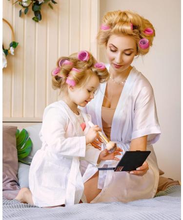 IENIN Self Grip Hair Rollers Set - 18 Pack, 2 Sizes, Velcro Curlers with Clips - Jumbo Hair Rollers for Long, Medium, Short Hair - DIY Hairstyle, Holiday Gift for Women - Pink - Buy Online on GoSupps.com
