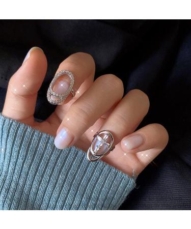 SOIMISS 1pc Fingernail Cover Cuticle Nail Ring Opening Nail Art Charm Diamond Fingernail Ring Sterling Ring Bowknot Nail Ring Rings for Women Womens Ring Miss Manicure Rhinestones - Buy Online on GoSupps.com