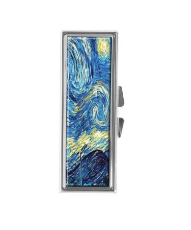 Vincent Van Gogh The Starry Night Pill Box for Purse or Pocket Pill Case Decorative Boxes Gift Box Pill Organizer for Travel Pill Box
