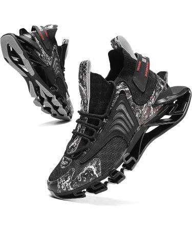 GJUYC Men's Sneakers Shoes - Trail Air Fashion Sport Athletic Running Shoes for Men, Women, Boys, and Kids - Breathable, Casual, and Stylish - Black/White/Blue - Size 11.5 - Buy Online on GoSupps.com