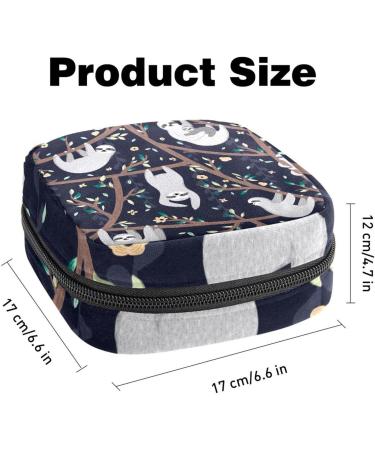 Shop Cute Sloth Floral Women's Napkin Storage Bag - Portable Menstruation Cup & Bandages for First Period - Buy Online on GoSupps.com