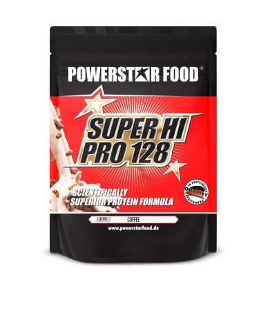 Powerstar Super Hi Pro 128 |Multi-component protein powder Coffee 1kg |Highly possible biological value |Protein powder with 79% protein i.tr.|Protein shake for muscle building & low carb coffee 1 kg (1 Pack)