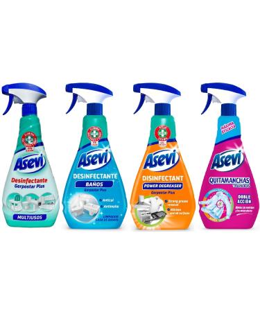 Asevi Spanish Cleaning Spray Bundle (4 x 750ml) Bathroom Kitchen Stain Remover Gerpostar Anti-Bac - Buy Online on GoSupps.com
