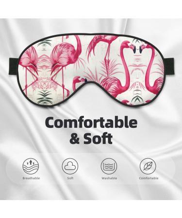 Flamingos On White Sleep Mask | Adjustable & Breathable Eye Mask for Comfortable Sleep - Shop Now - Buy Online on GoSupps.com