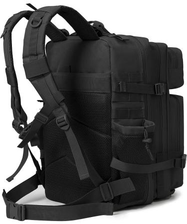 QT&QY Military Tactical Backpack 45L - Large 3 Day Bug Out Bag for Men | Molle Daypack for Hiking & Camping with Bottle Holder - Black - Buy Online on GoSupps.com