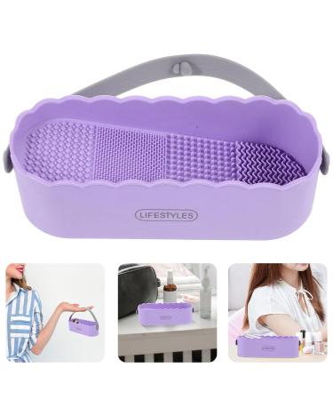 FOMIYES 3-in-1 Makeup Brush Cleaning Mat & Drying Holder - Silicone Scrubber & Storage Box for Women - Buy Online on GoSupps.com