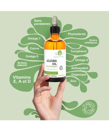 Huile Contour des Yeux Soin Visage et Cheveux Jojoba Bio - Bienfaits Incomparables Hydratant D maquillant Waterproof Cheveux Anti-Acn ique R gule S bum Peau Grasse Baume L vres 1000 ml - Buy Online on GoSupps.com