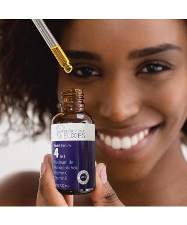 Brightening Face Serum - 4-in-1 Hydrating Vitamin C & Niacinamide Serum with Hyaluronic Acid & Vitamin E - 1 Oz | International Shipping Available - Buy Online on GoSupps.com