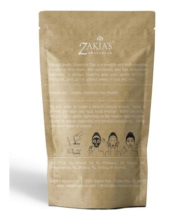 Zakia's Moroccan Rhassoul Clay Mask - Organic Natural Facial & Body Clay - 1 lb for Radiant Skin - Buy Online on GoSupps.com
