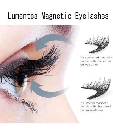 Lumentes Magnetic Eyelashes Lumentes Reusable Magnetic Eyelashes Lumentes Magnetic Lashes Lumentes Eye Lashes Magnetic With Applicator No Glue or Liner Needed Reusable Magnetic Eyelashes (F) - Buy Online on GoSupps.com