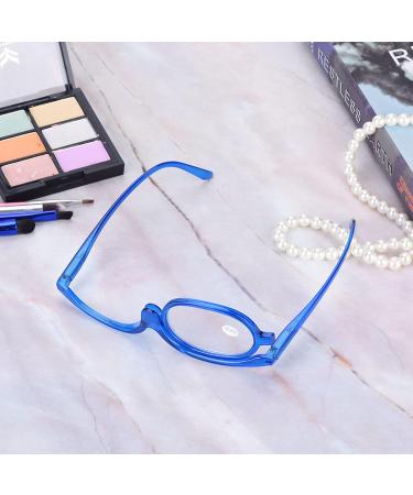 Magnify Eye Makeup Glasses Makeup Glasses Flip Up Lens Single Lens Rotating Eye Glasses Women Cosmetic Makeup Essential Tool Gafas De Maquillaje Lentes Para Maquillarse (250+Blue) - Buy Online on GoSupps.com