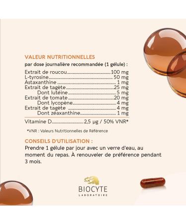 BIOCYTE Terracotta Autobronzant - Teint H l Sans Soleil - Sans Beta Carotene - Roucou Lut ine Astaxanthine L-Tyrosine Vitamine D - Programme 30 jours - Buy Online on GoSupps.com
