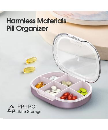Buy Pill Organizer 2 Pack - Small Pill Box for Purse & Pocket | Daily Medicine & Vitamin Storage | Six-Compartment Supplement Case (Russet) - International Shipping Available - Buy Online on GoSupps.com
