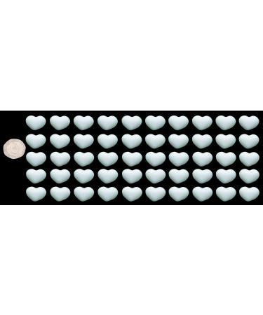 50 x edible 3D 20mm hearts icing toppers cake cupcakes decorations (White) - Buy Online on GoSupps.com