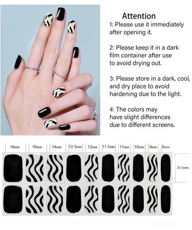TrueShei Nail Foils | Black Ripple UV Gel Nail Film | 20PC Self-Adhesive Gel Stickers | Gellack Wraps for Zebra Nail Art - Buy Online on GoSupps.com